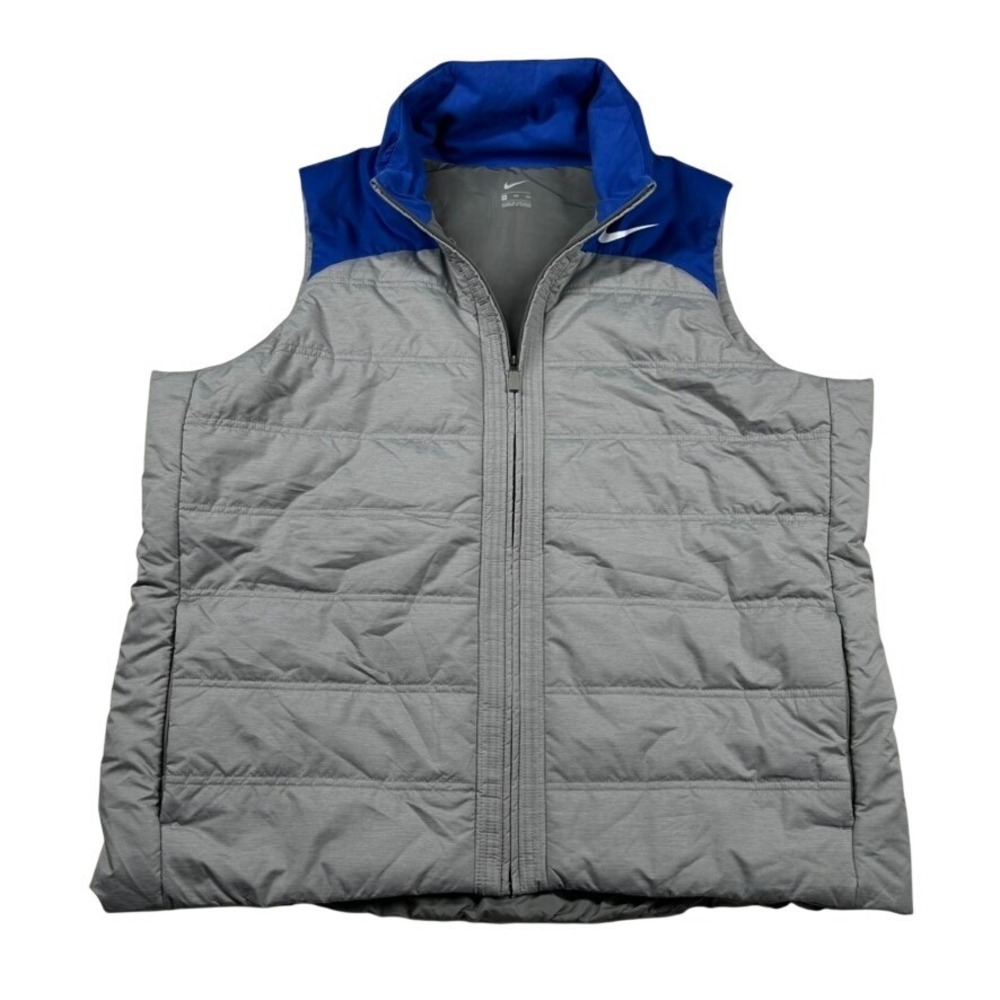 Nike Golf Aerolayer Repel Vest Womens 3XL Gray Blue Quilted Full Zip AQ3568-064